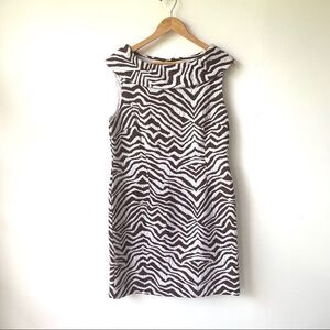 DANA BUCHMAN COTTON BLEND ZEBRA PRINT DRESS